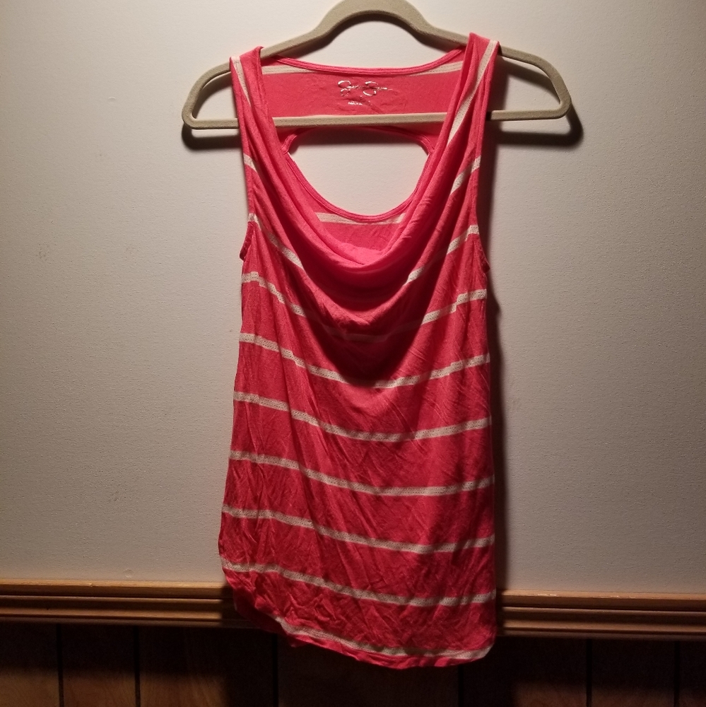 🍭Jessica Simpson striped cowl neck tank top